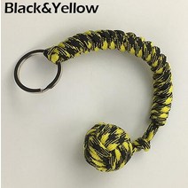 야외 보안 보호 검은 원숭이 주먹 강철 공 소녀 베어링 자기 방어 끈 생존 키 체인 깨진 된 Windows, [10] Black and Yellow