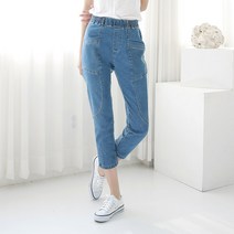 비바조이 S215_옆포켓 8부 밴딩배기팬츠