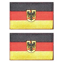 2피스 AliPlus 우크라이나 국기 패치 방패 자수 모랄 아플리케 패스너 후크 앤 루프 엠블럼 107383, Germany Emblem