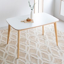 크림우드 1200x800 사각 4인 주방 식탁 테이블 HPM, 화이트