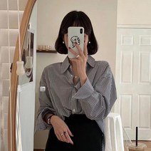 라라벨 여성용 셔츠 블라우스 스트라이프 빈츠 셔츠블라우스