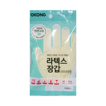 오공 라텍스 장갑 만능 니트릴 요리 위생 요리용 글러브 실리콘 천연 일회용 고무장갑, 포장형 3개입 EA