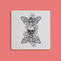 기타 바보사랑[디자인바운스]skull_012 으스스 해골그림 우드컬러링 DIY 우드캔버스 145x145