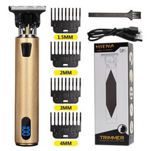 바리깡 t9 usb 전기 헤어 커팅 머신 충전식 새로운 헤어 클리퍼 man 면도기 전문, goldlcd