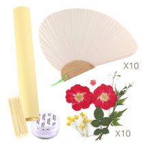 압화 조개부채(중) 10개 만들기세트 접착한지 K314 DIY 한지 미술 공예 재료