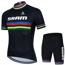 자전거의류 져지 자켓 사이클 바람막이 SRAM 사이클링 저지 세트 자전거 슈트 반팔 의류 Maillot 비브 반바지