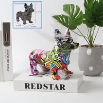 크리 에이 티브 컬러 불독 치와와 강아지 동상 입상 조각 홈 오피스 바 스토어 장식 장식 공예, Corgi B