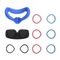 퀘스트2 오큘러스 OCULUS VR기기 세트 악세서리 부속 호환 부드러운 실리콘 vr 페이셜 패드 세트 sweatproof 쉬운 설치 안티 스크래치 링 교체 부품 oculus, 파란색