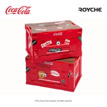 로이체 캠핑용 코카콜라 폴딩 테이블 박스 50L + 데코스티커 세트, 레드, 1세트