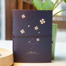 성경 필사 노트 럭키 클로버 크래프트 종이 로프 바인딩 노트 북 빈 메모 패드 학생 메시지 기록, 01 Blue