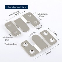 침대프레임 스테인레스 스틸 벽걸이 그림 프레임 열쇠 구멍 행거 Z 클립 소파 침대 연동 플러시 마운트 브, 04 Cold rolled steel L