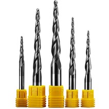 트리머 비트 세트 텅스텐 솔리드 카바이드 엔드밀 4mm 6mm 8mm 볼 노즈 테이퍼 라우터 CNC 목재 금속 밀링 커터, [21] R1.5X30X6DX75L, [03] 10PCS