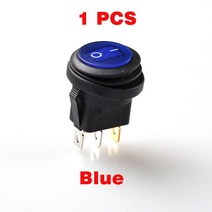 수입차 부품 GZZONO-12V/24V DC 25A 방수 온/오프 라운드 로커 스위치 IP65 3Pin SPST 자동 보트 LED 조명, [02] 파란, 1개