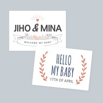 러블리데이 만삭 촬영 소품 모던스타일 피켓, 1)화이트&컬러형