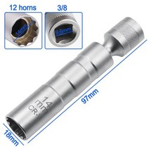소켓 렌치 마그네틱 12 각도 수리 제거 도구 14/16mm 점화 플러그용 드라이브 소켓, 14mm, 14mm