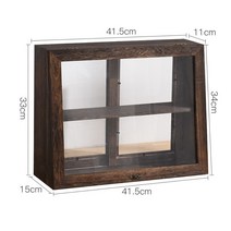 6종 빈티지 원목 빵 디저트 우드쇼케이스 향수 레트로 카페 유리 진열장 수납장 유리 트인, CF-223(중간판 탈부착)40CM 중열