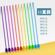 메가빔 스폰지 브리핑 묵찌빠 발표 대형 강의 테스터 볼펜 손가락 지시봉 길이조절, 12개입(퍼플+핑크+오렌지+옐로우+그린+라이트블루 각