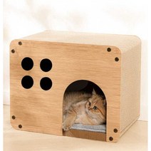 고양이 모래 고양이 긁는 판 긁힘 방지 내마모성 흘리지 않음 고양이 발톱 판 둥지 이중 발톱 분쇄기 사계절 범용 일본 겨울, 02. 45.4x31x30cm + 스크래치 판
