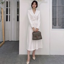 [세인트이브] 8207 심플한 투버튼 앞트임 롱원피스