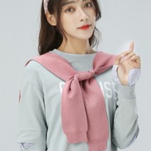 [vivi홀릭] 스트라이프 무지 파스텔 어깨니트숄 레이어드 포인트 컬러 머플러_vi1019