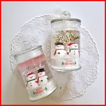 (공효진용기 2개만들기) 눈사람-크리스마스 양초 투명 젤리 젤캔들 키트 만들기(150ml/2), 유칼립투스, 레드