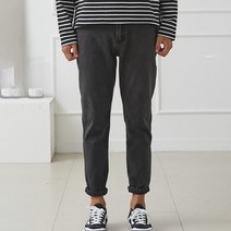 더제이엘 남자 테이퍼드 반밴딩 면 바지