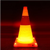 경광봉 출자주의등 협착방지봉40cm 높이 usb 충전식 led 접을 수있는 도로 교통 다목적 반사 안전 부드러운 접이식 콘, 없음