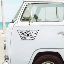 자동차 스타일링 오션 마운틴 데칼 캠퍼 밴 모터 홈 SUV 장식 비닐 스티커 액세서리 튜닝 자동차 부품, 01 Black_02 25X11.5CM