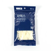 명진 라텍스 장갑 M사이즈 10개입, 명진라텍스M 10P