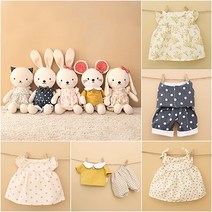 베베라온 오가닉 애착인형 옷 원피스 상하세트 토끼 곰 고양이 인형옷, 5. 상하세트_펌킨S