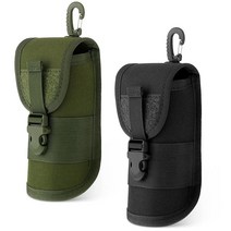 Weewooday Molle 안경 파우치 2팩 전술 선글라스 케이스 블랙 및 그린 하드 쉘 몰리 버클 포함 등산 하이킹 여행 사이클링용 블랙 그린.