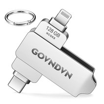 GOVNDVN 128GB MFi 인증 포토 스틱-썸 드라이브 아이폰용 2 in 1 애플-USB-스토리지 스틱 라이트닝 USB-C 안드로이드 아이폰-플래시 드라이브 아이폰-메모리