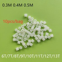 10 개/가방 0.3M 6T 7T 8T 9T 11T 12T 13T 플라스틱 기어 코어리스 모터 엔진 드론 자동차 헬리콥터 예비, 22 11T 0.3M 3.8mm0.75mm