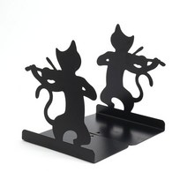 연주하는 고양이 북엔드 2p세트 / L자형 책지지대, 없음