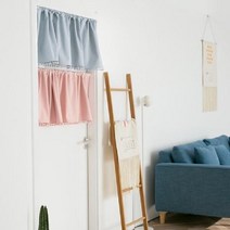 Wal그린_하프바란스 파스텔 귀여운 가리개커튼 가리게 반창 패브릭 침실 작은_Wal그린