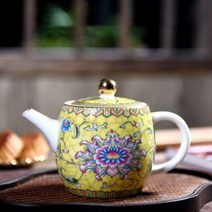 휴대용다도 WSHYUFEI 정통 Jingdezhen 도자기 예술 새 주전자 절묘한 에나멜 색상 주전자 수제 도자기 차 세트 2ml, 280ml_5