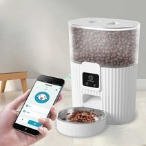 강아지 자동 급식기 고양이 급여기 배식기 애견 사료, 6L 피더-WiFi 모델 + 워터 디스펜서