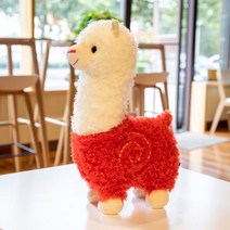 동물스툴 알파카 스툴 캐릭터 유치원 보조 특이한 캐릭터 벤치 풋 의자 동물 발 대형 인테리어 애니멀, 레드색