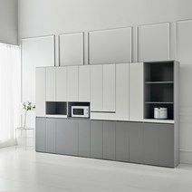 더퀸 키큰 주방 렌지대 선반장 틈새장 정리장 오픈장 서랍장 다용도 수납장, 그레이투톤, 광폭)서랍오픈형