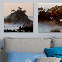 [천삼백케이] [꾸밈] ia883-아크릴액자바다바위위의소나무(중형)