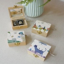 일러스터 수동 오르골 (4 TYPE) 크리스마스오르골, 티