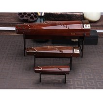 미니어처 Guzheng 모델 복제 스탠드 및 케이스 미니 Zither 미니 악기 장식품 중국 전통 선물, 10cm