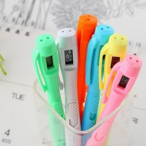 전자 시계 볼펜 시간 서명 펜 포함 학생 검사 6 개입, 01 6pcs random