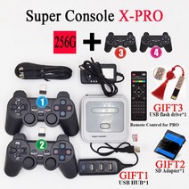 슈퍼 콘솔 비디오 게임 레트로 옛날게임기레트로 와이파이 슈퍼 콘솔 X 프로 4K HD 비디오 게임 PS1/PSP/N6, 256G4_AU