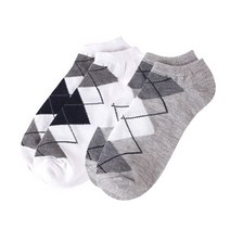 남자 아가일 체크 무늬 발목 양말 5켤레