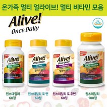 활기찬 하루 멀티 비타민 온 가족 종합 생생 멀티 비타민 원스 데일리 포 맨 우먼 미네랄 영양제 60정/100정, 얼라이브 원스데일리 멀티 비타민100정