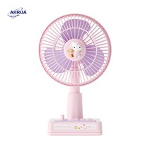 AKRUA 선풍기 레트로 탁상용 무선 회전 미니 선풍기 사무실 무소음 휴대용 선풍기, 핑크
