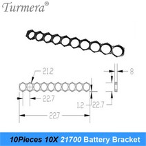 Turmera-21700 리튬 배터리 브래킷 홀더 스페이서 어셈블리 그룹 모듈 10 개 DIY 박스 케이스 팩 스플라이