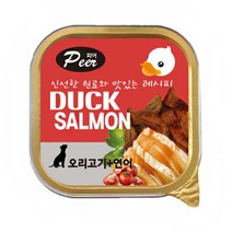 피어 사각캔 오리고기+연어 100g X 24개(=1박스) 애견, 단품
