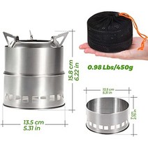 화목난로 휴대용 캠핑 스토브 미니 스테인레스 스틸 우드 버너 피크닉 바베큐 배낭 여행 생존 캠프 하이킹, A
